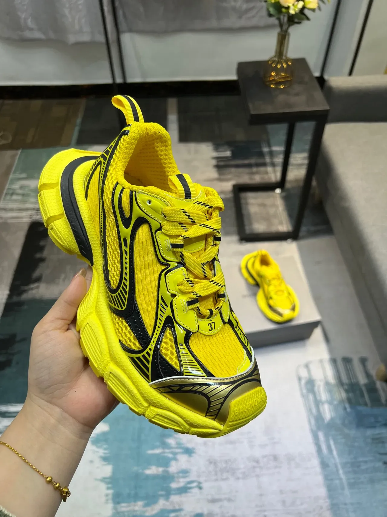 Yellow and Black Chunky Lifestyle Sneaker 6