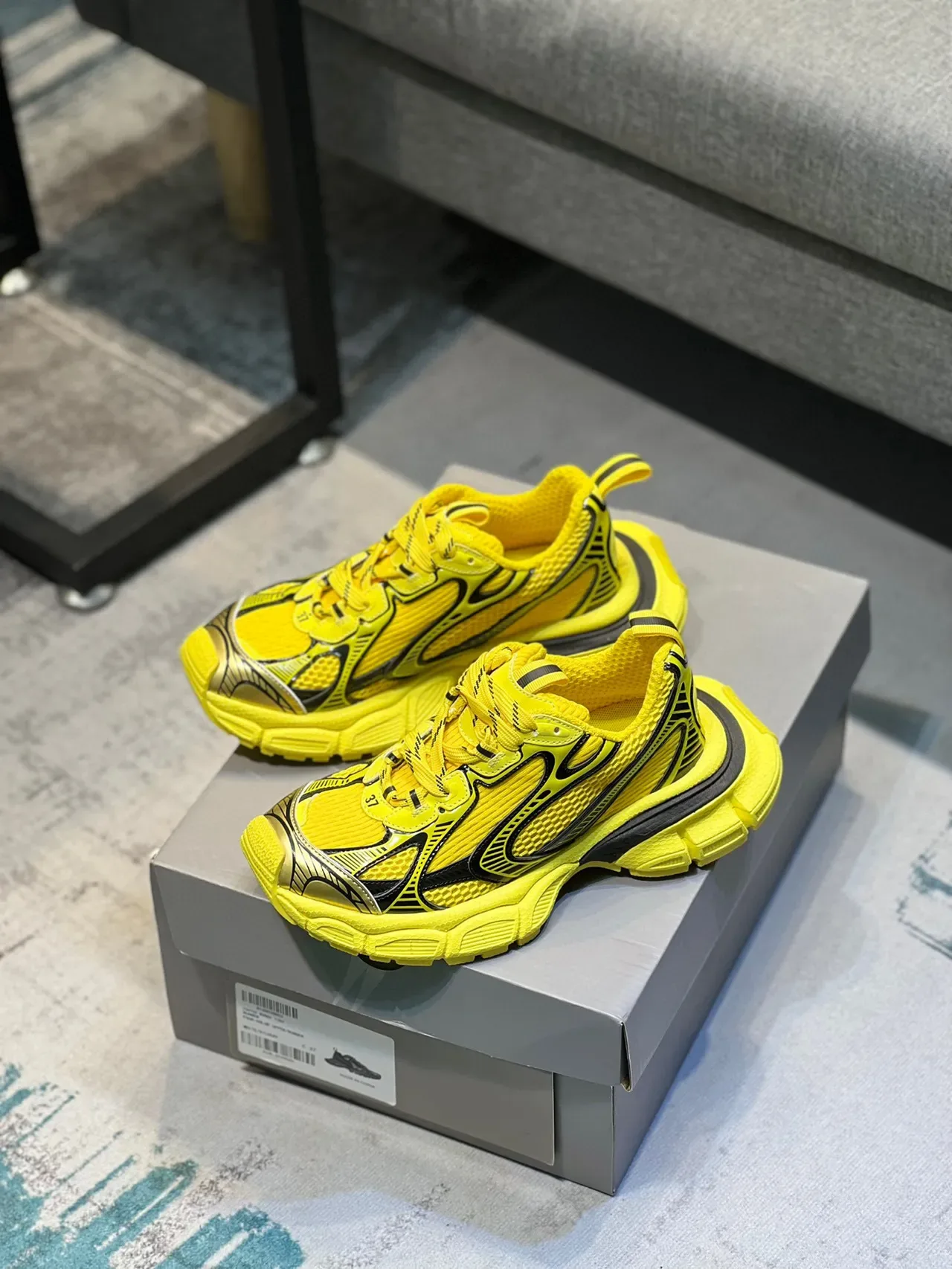 Yellow and Black Chunky Lifestyle Sneaker 7