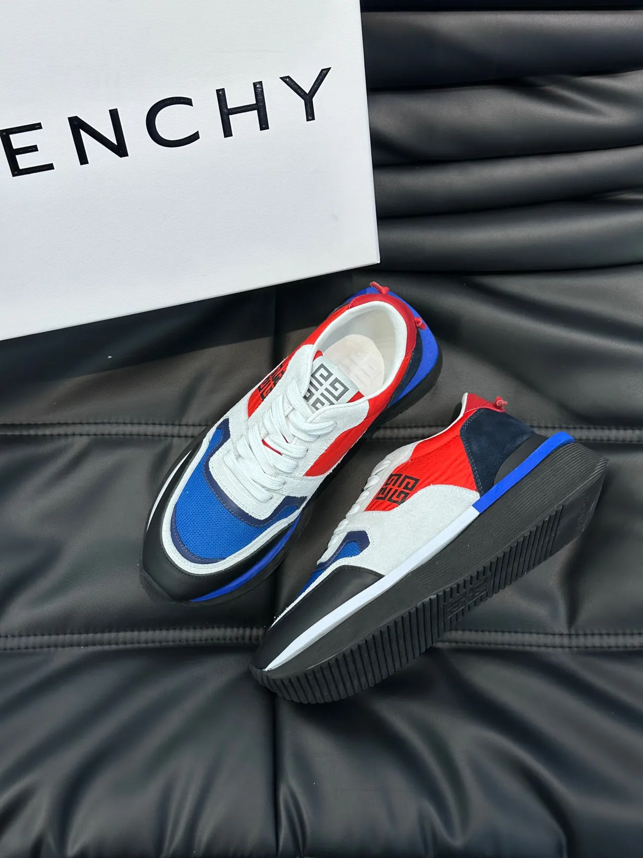 Givenchy City Sport Blue Red Color-Blocked Multi-Material Chunky Sneakers 3