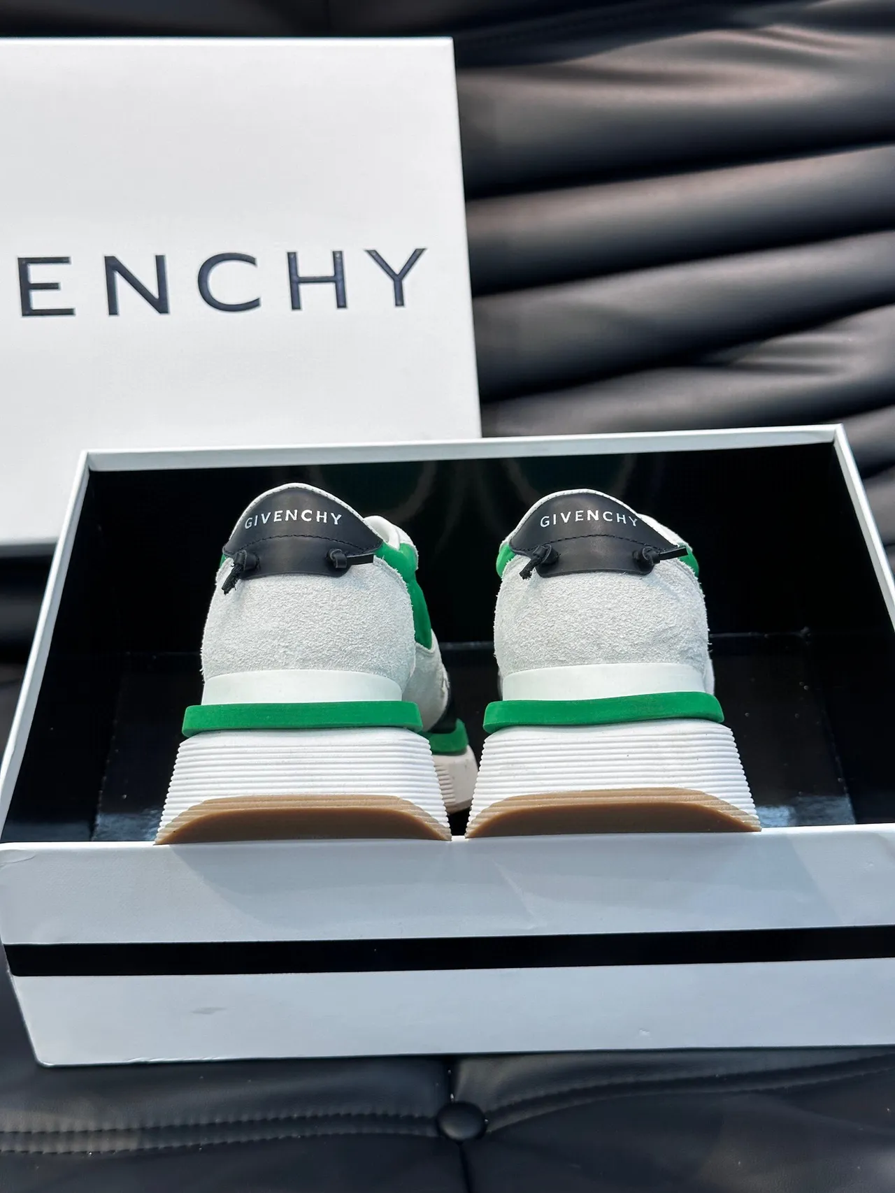 Givenchy Green White Multi-Panel Colorblock Logo-Accented Lifestyle Sneakers 5