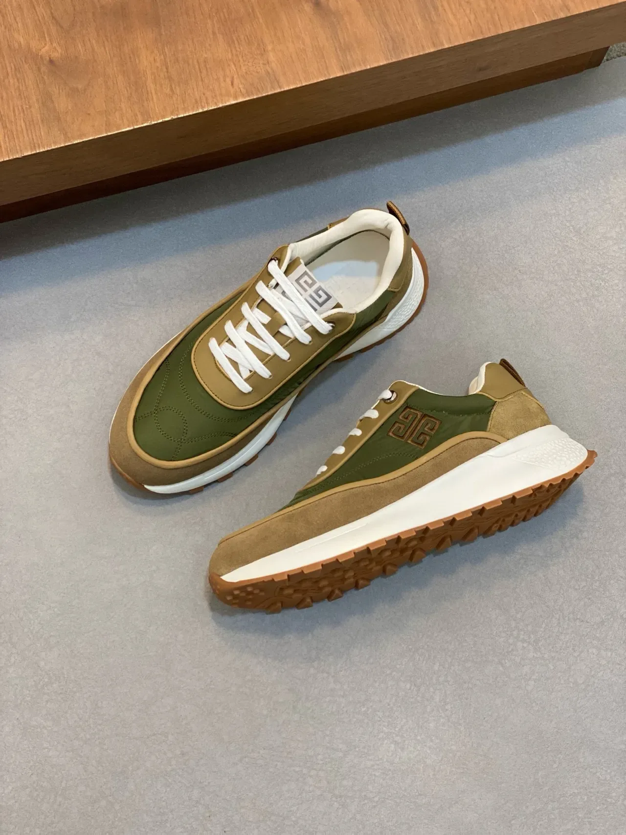 Givenchy Track Trainer Olive Green and Tan Lifestyle Sneakers 6