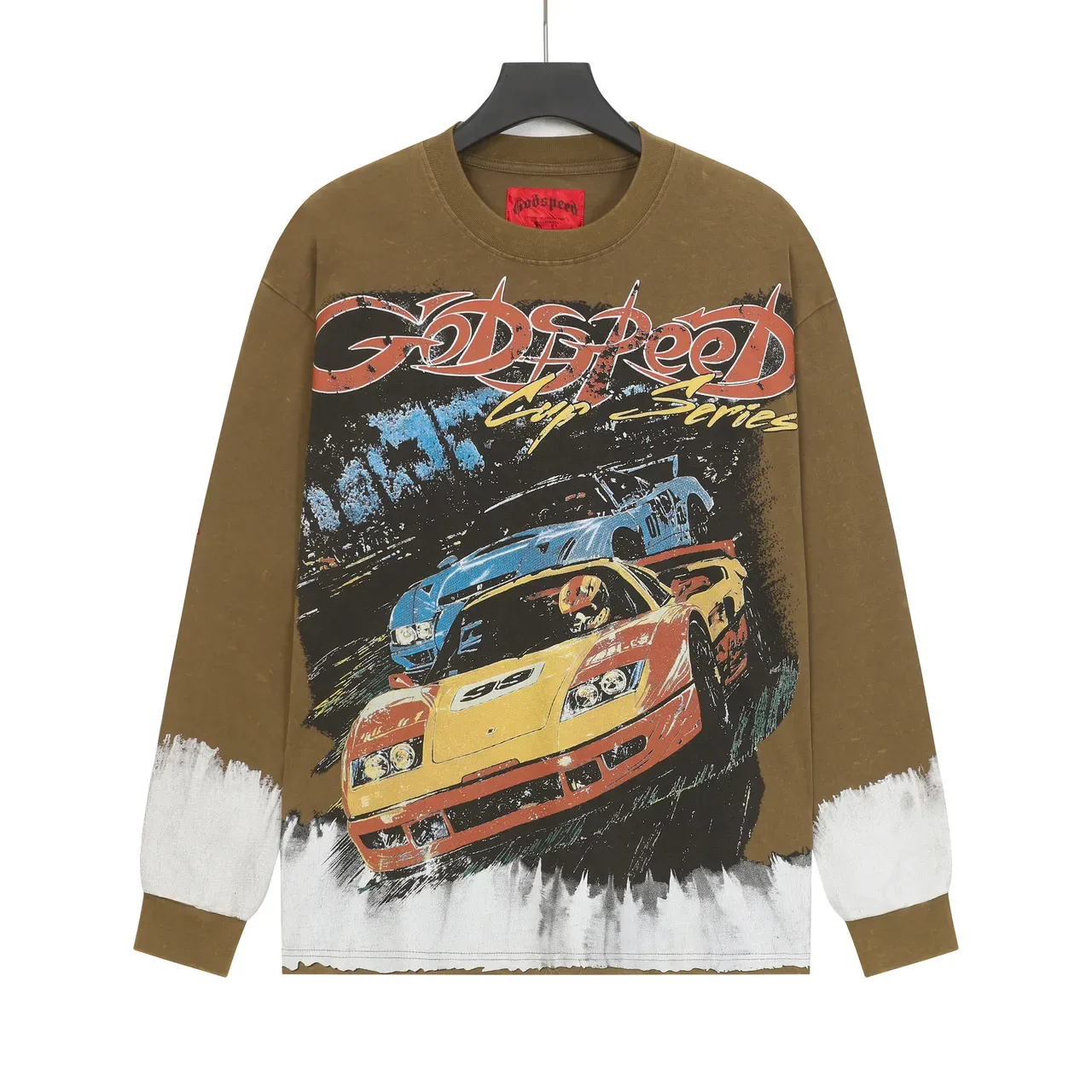Godspeed Cup Series Brown Dip-Dye Graphic Long-Sleeve T-Shirt 3