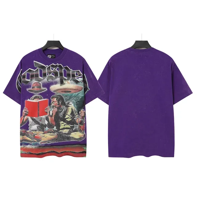 Godspeed Graphic Print Purple Oversized T-Shirt 3