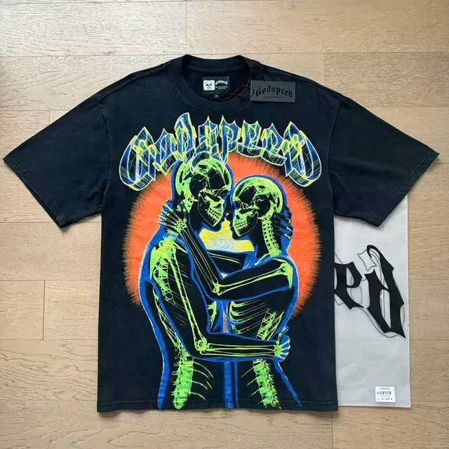 Godspeed Neon Skeletal Embrace Graphic T-Shirt 3