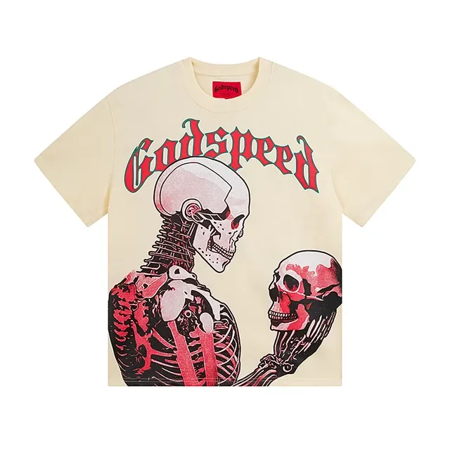 Godspeed Skeleton Graphic Print Cream T-Shirt 2