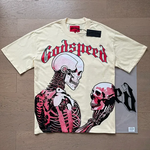 Godspeed Skeleton Graphic Print Cream T-Shirt 6