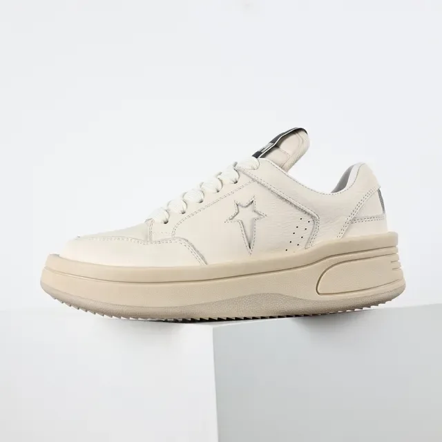 Golden Goose Logo Estrela Off-White Couro Plataforma Estilo de Vida Tênis 9