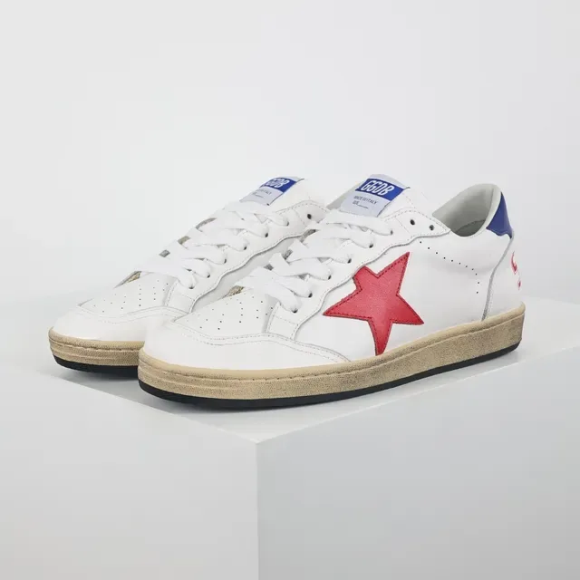 Golden Goose Super-Star White Red Blue sneakers lifestyle 2