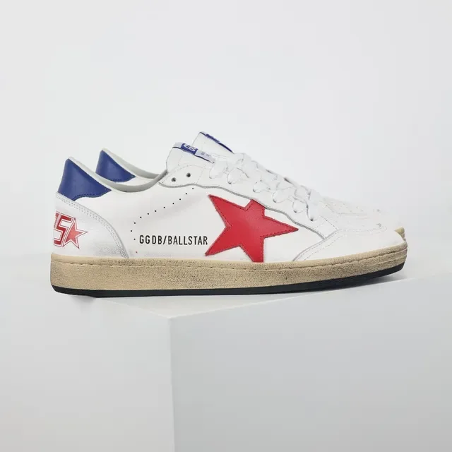 Golden Goose Super-Star White Red Blue sneakers lifestyle 3