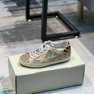 Golden Goose Superstar Glitter and Leopard Lifestyle Sneakers