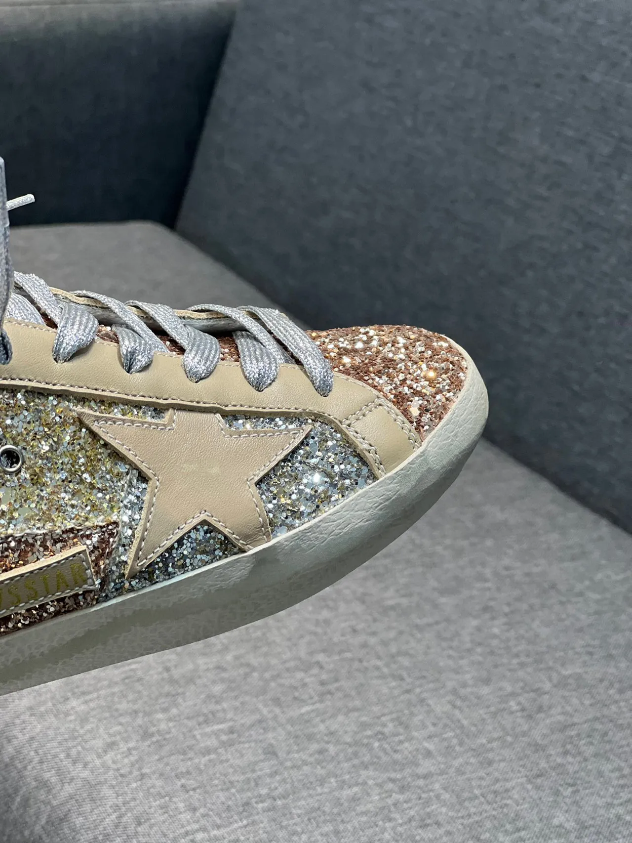 Golden Goose Superstar Glitter and Leopard Lifestyle Sneakers 2