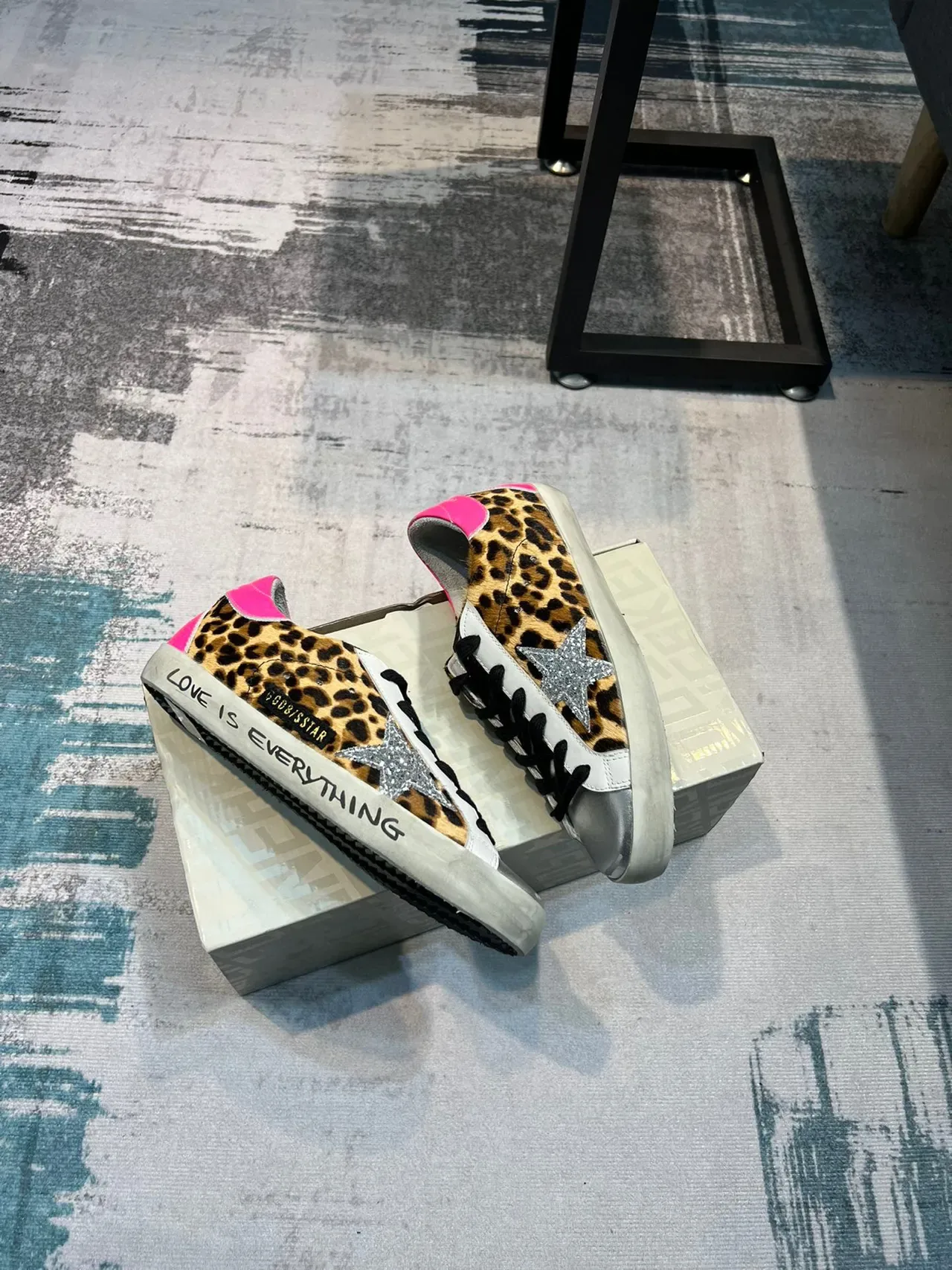 Golden Goose Superstar Chaussures lifestyle à imprimé léopard et étoile scintillante 5