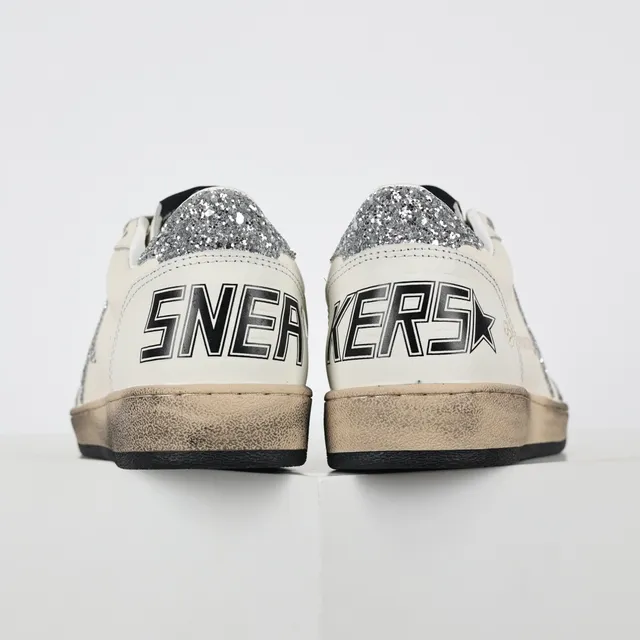 Golden Goose Superstar Off-White Glitter Star Lifestyle Sneakers 8