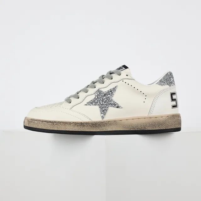 Golden Goose Superstar Off-White Glitter Star Lifestyle Sneakers 9