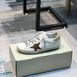 Golden Goose Superstar White Leopard Star Lifestyle Sneakers