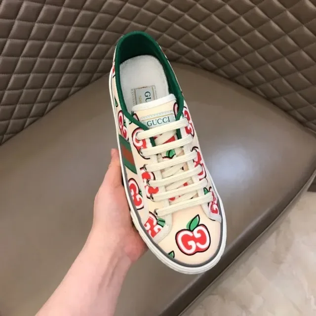 Gucci Ace Apple-Print Canvas Lifestyle Sneakers 4