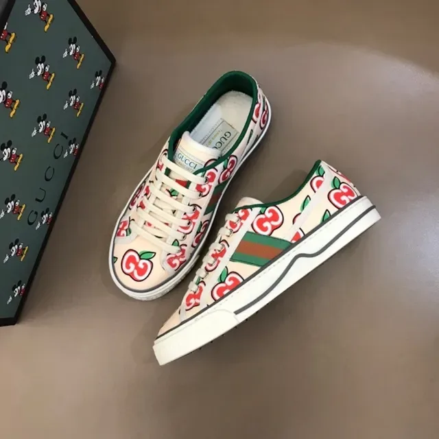 Gucci Ace Apple-Print Canvas Lifestyle Sneakers 5