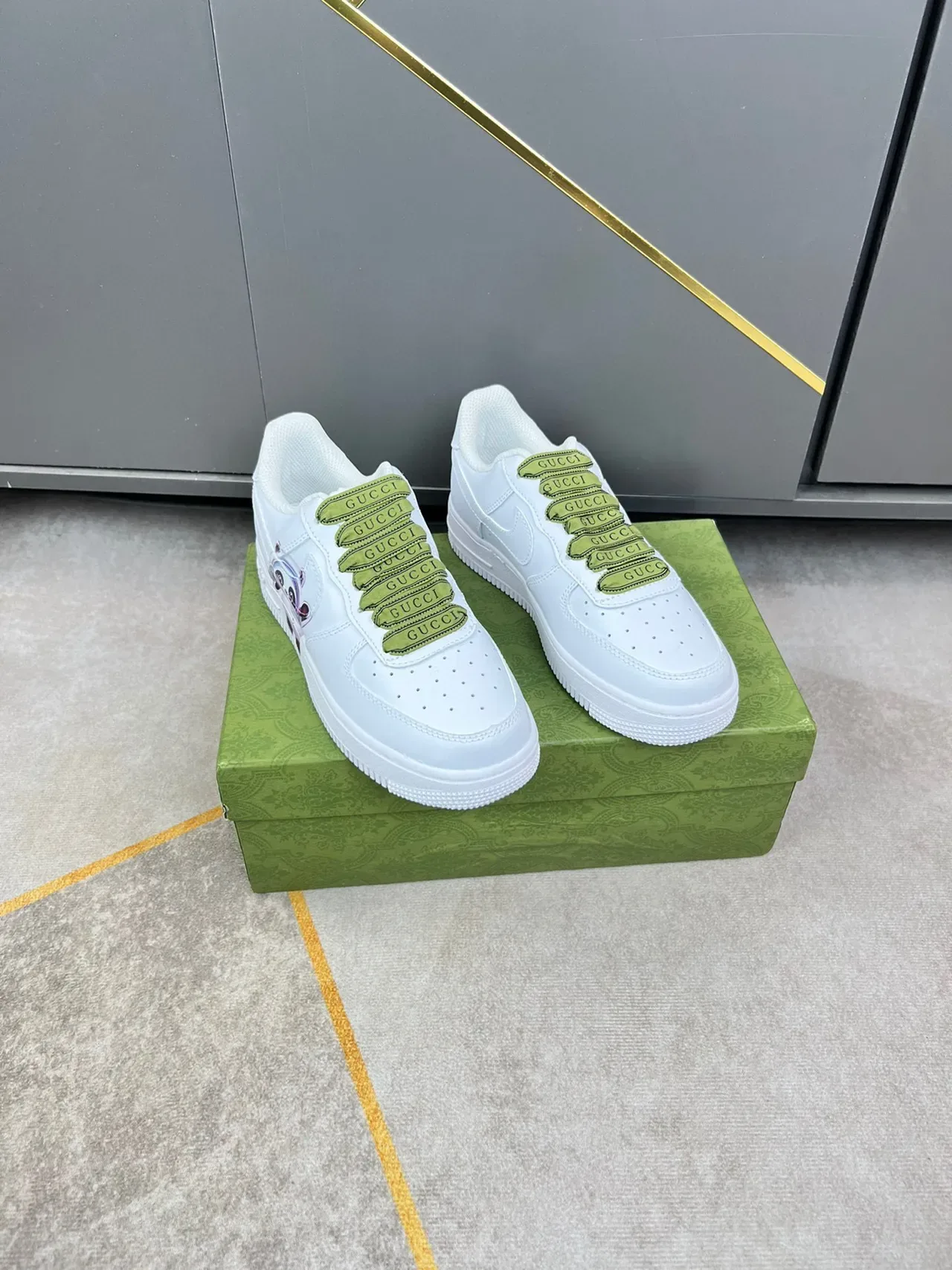 Gucci Ace Beijing 2022 Winter Olympics White and Lime Green Lifestyle Sneakers 2