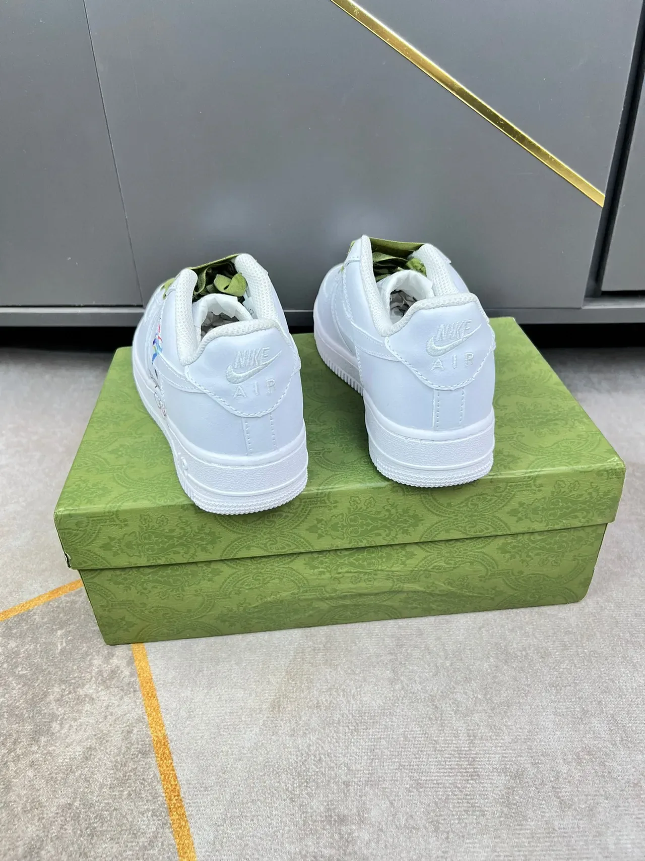 Gucci Ace Beijing 2022 Winter Olympics White and Lime Green Lifestyle Sneakers 3