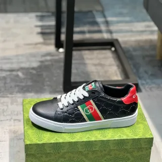 Gucci Ace Black Red Green Web Stripe Lifestyle Sneakers