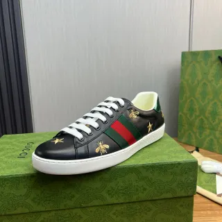 Gucci Ace Embroidered Bee and Star Black Lifestyle Sneakers