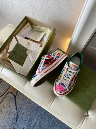 Gucci Ace Floral Print Web Stripe Lifestyle Sneakers 1