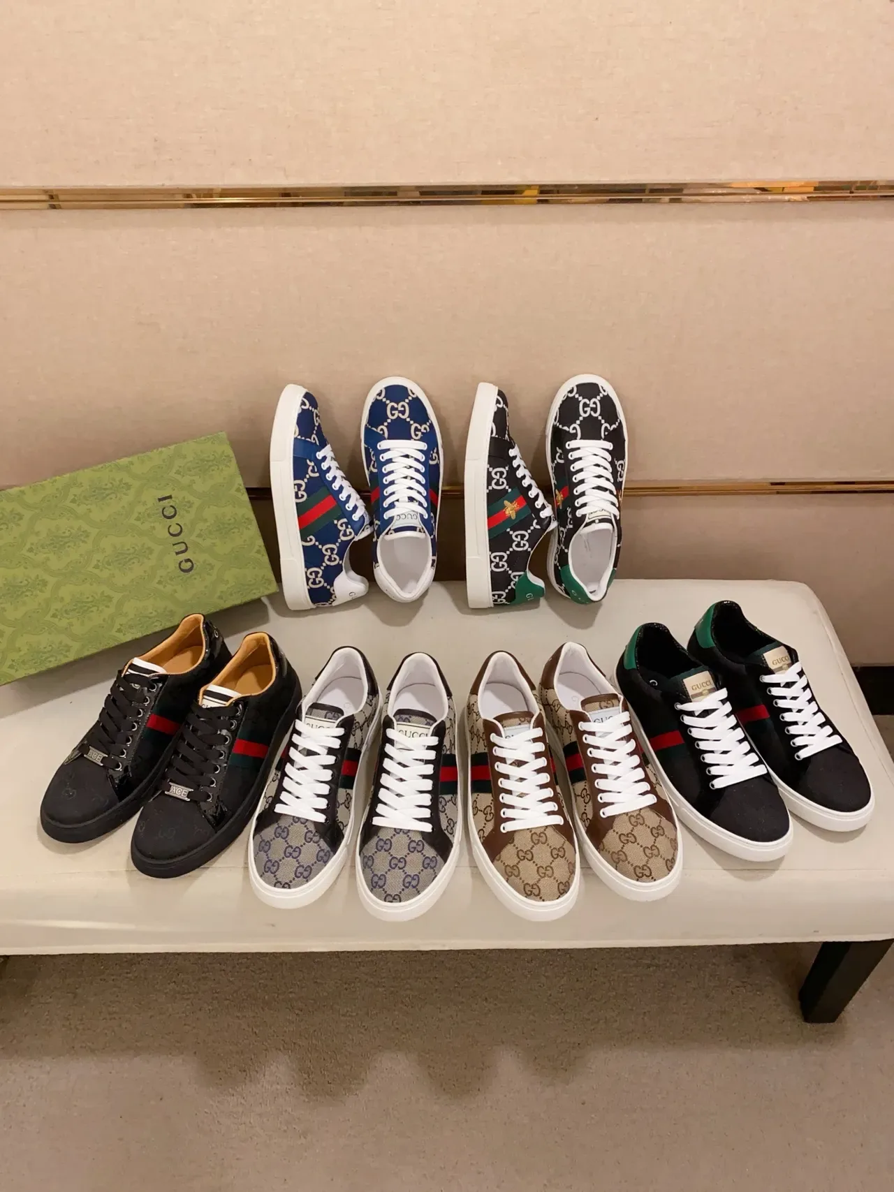 Gucci Ace GG Monogram Web Stripe Bee Lifestyle Sneakers 2