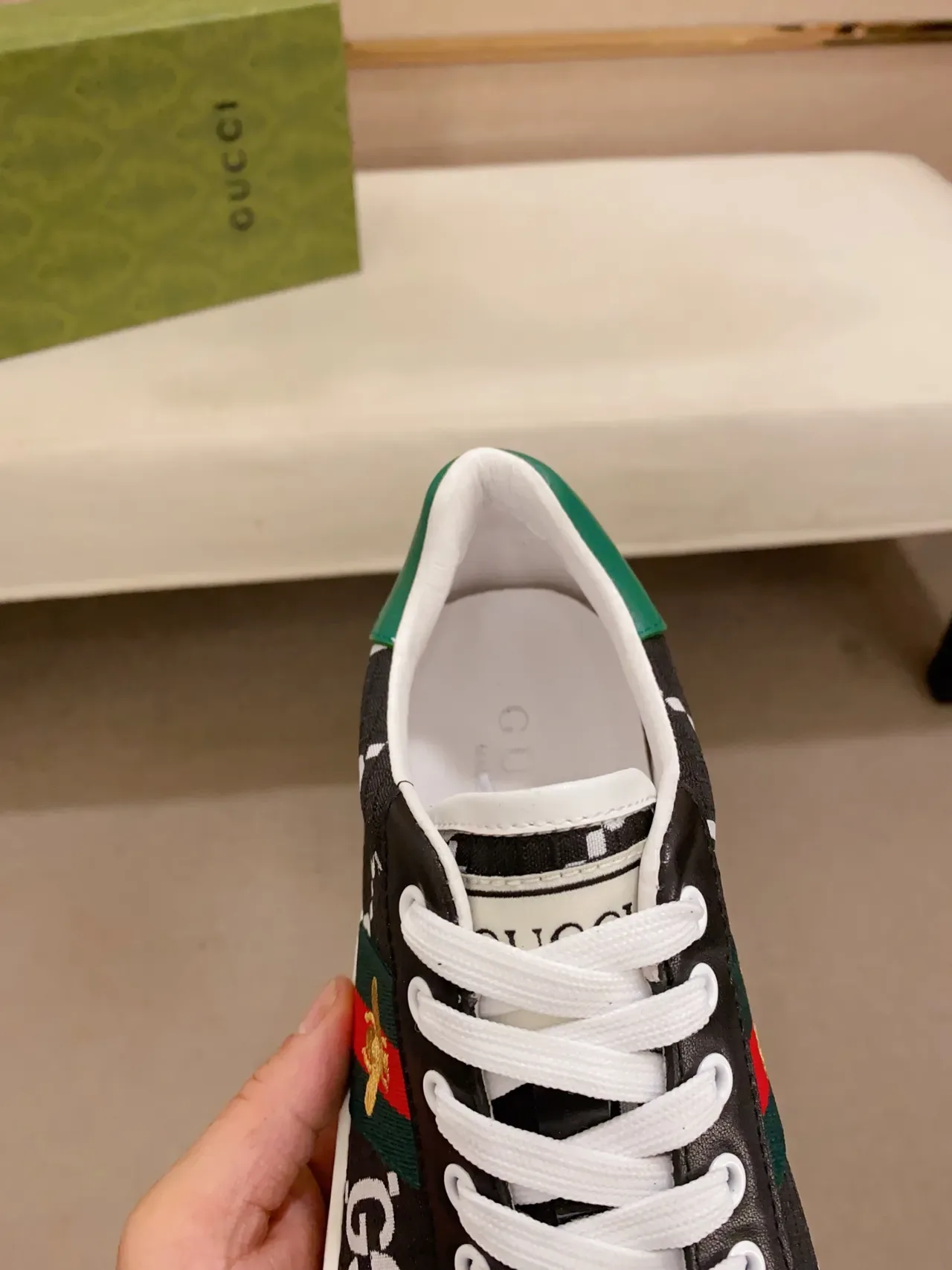 Gucci Ace GG Monogram Web Stripe Bee Lifestyle Sneakers 4