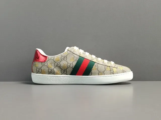 Gucci Ace GG Supreme Beige Green Red Web Tênis lifestyle 6