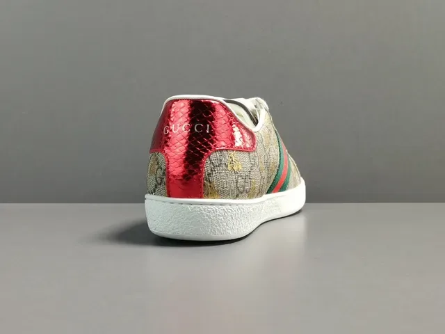 Gucci Ace GG Supreme Beige Green Red Web Tênis lifestyle 8