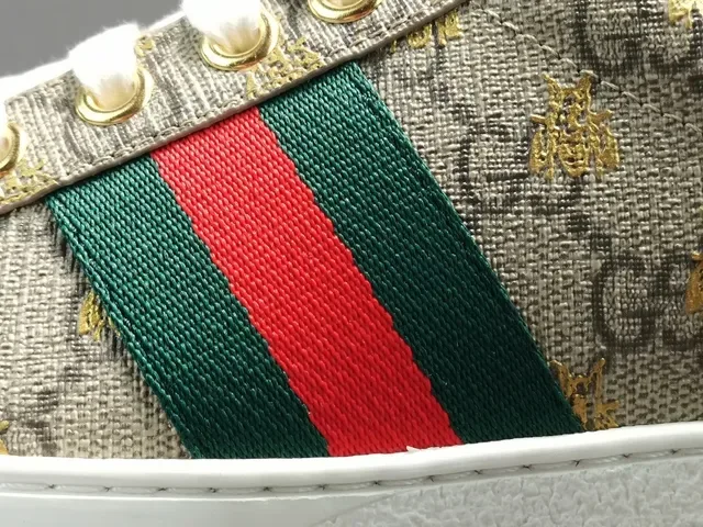 Gucci Ace GG Supreme Beige Green Red Web Tênis lifestyle 16