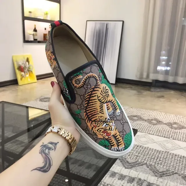 Gucci Ace Slip-On Tiger Print Lifestyle Sneakers 5