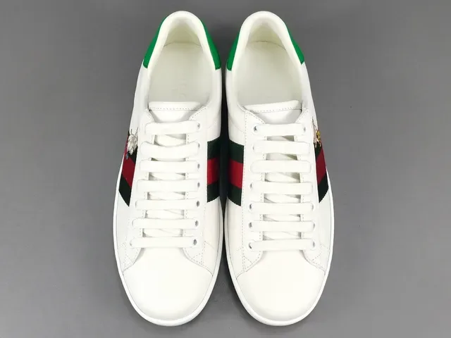 Gucci Ace White Green Red Web Stripe Embroidered Pig Lifestyle Sneakers 12
