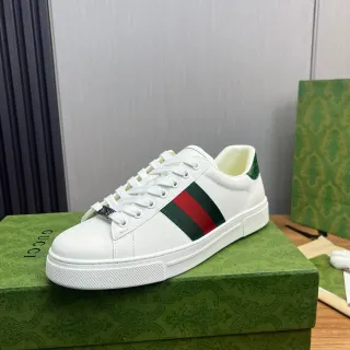 Gucci Ace أبيض أخضر أحمر ويب سترايب حذاء رياضي نمط حياة