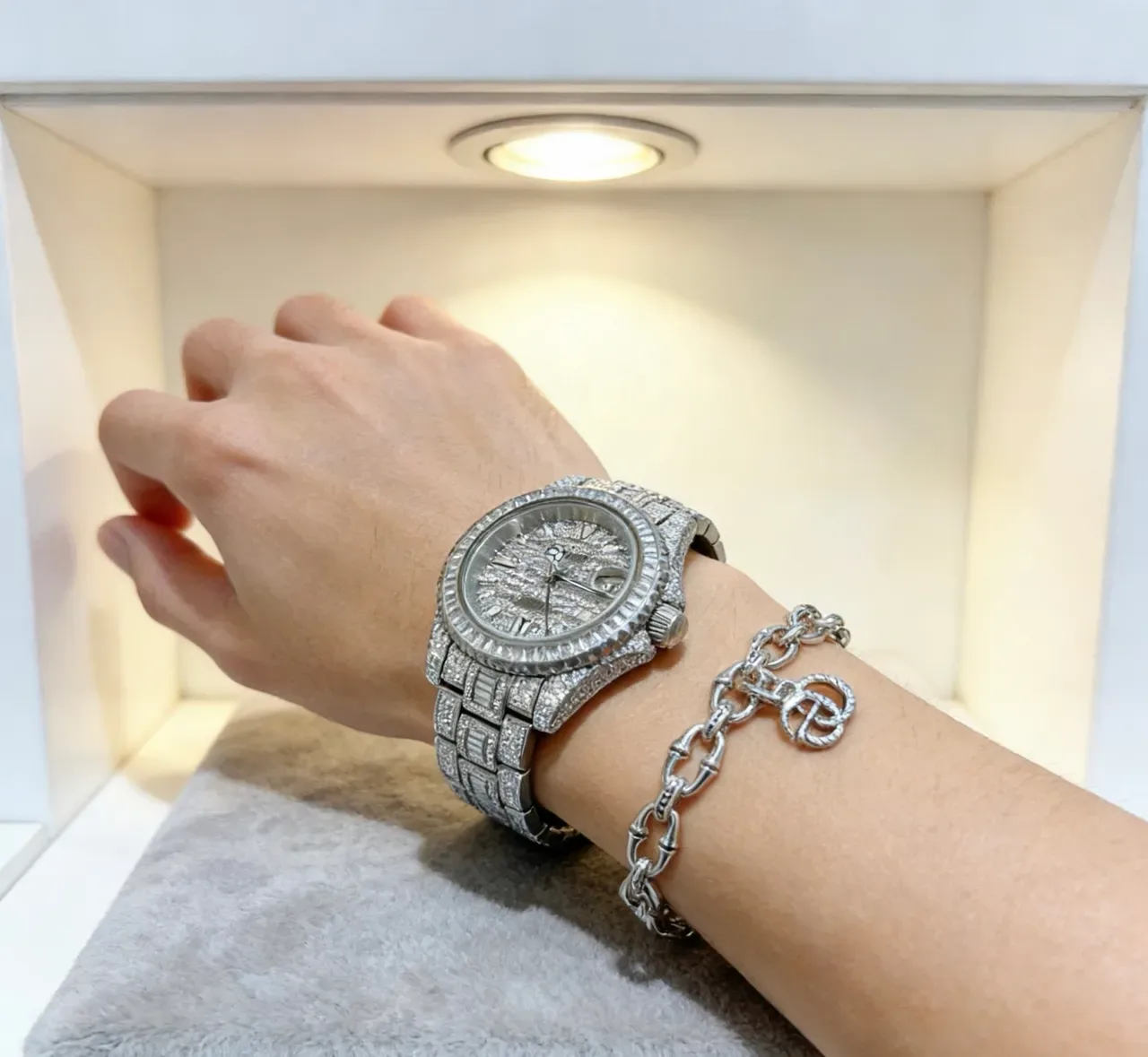Gucci Bamboo Interlocking GG Silver-Toned Chain Bracelet 8