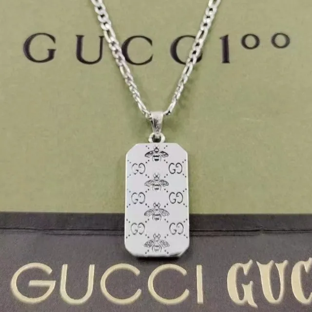 Gucci Bee and GG Dog Tag Necklace 5
