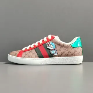 Gucci Beige Multicolor GG Monogram Canvas Web Stripe Detail Lifestyle Sneakers
