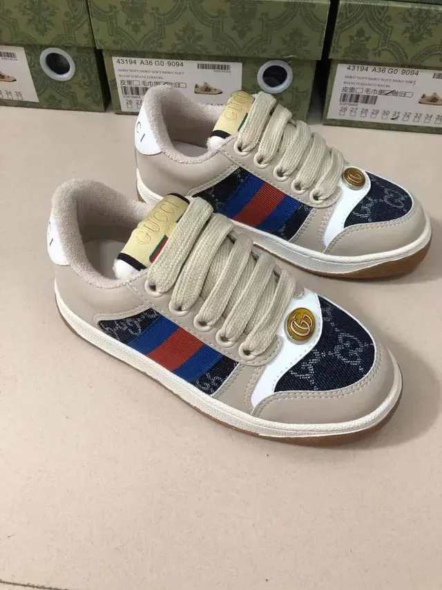 Gucci Beige Multicolor Low-Top Web Stripe Lifestyle Sneakers 19