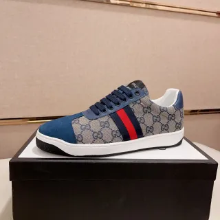 غوتشي بيج بحري GG Monogram قماش سويد أغطية أسلوب الحياة حذاء رياضي