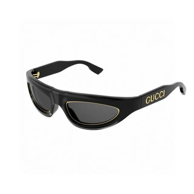 Gucci lunettes de soleil en acétate noir doré brillant avec détail de logo 2