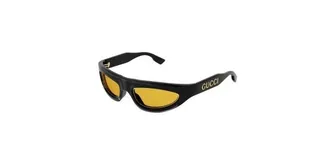 Gucci lunettes de soleil en acétate noir doré brillant avec détail de logo 3