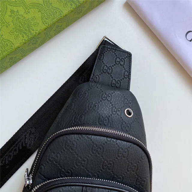 Gucci Black Red GG Supreme Monogram Canvas Web Stripe Accent Crossbody Bag 5
