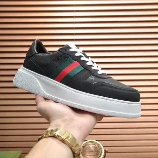 Gucci Black White Low-Top Platform Sole Lifestyle Sneakers