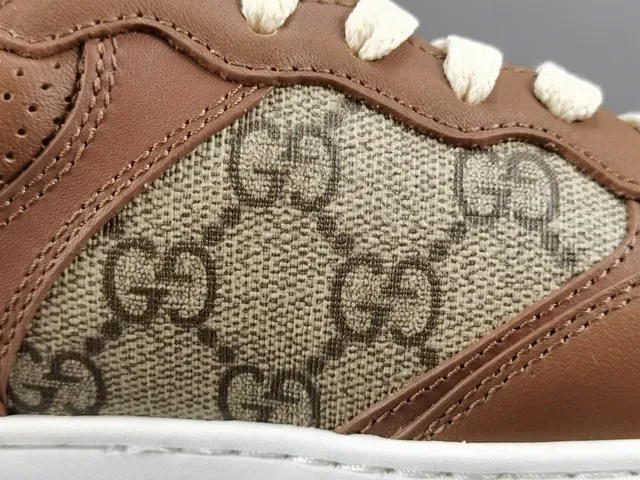 Gucci Brown Beige GG Monogram Canvas Leather Overlays Lifestyle Sneakers 5