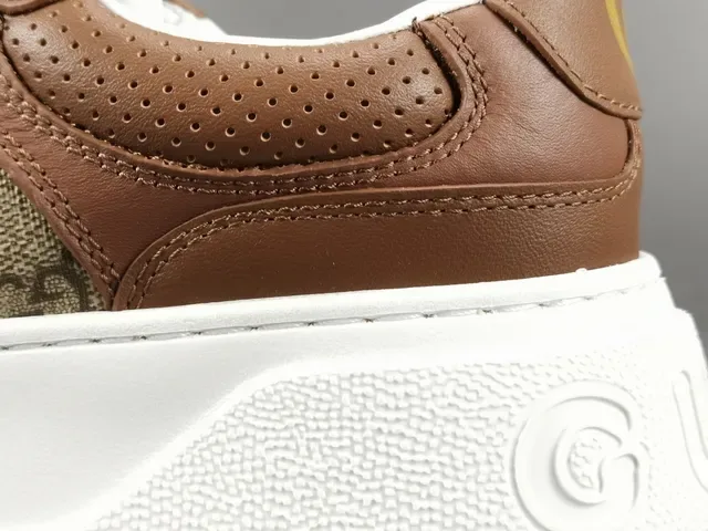 Gucci Brown Beige GG Monogram Canvas Leather Overlays Lifestyle Sneakers 7