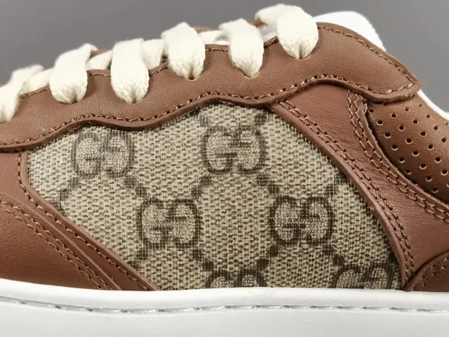 Gucci Brown Beige GG Monogram Canvas Leather Overlays Lifestyle Sneakers 8