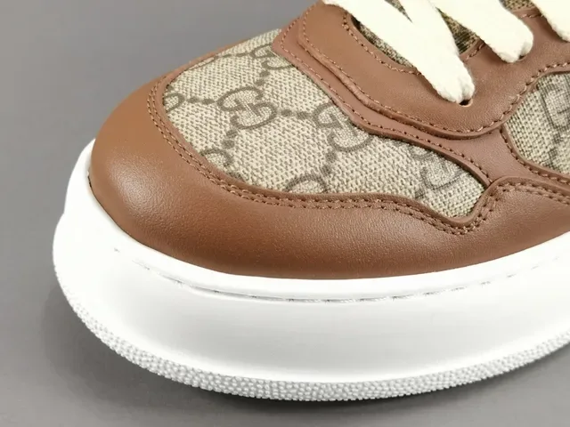 Gucci Brown Beige GG Monogram Canvas Leather Overlays Lifestyle Sneakers 9