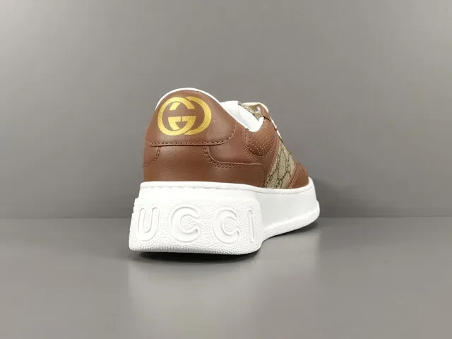 Gucci Brown Beige GG Monogram Canvas Leather Overlays Lifestyle Sneakers 14