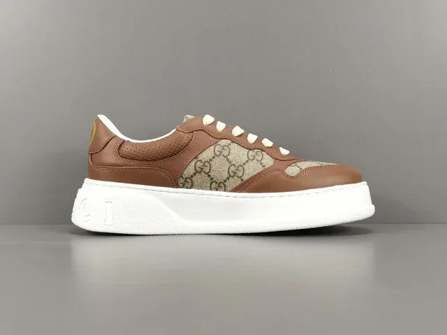 Gucci Brown Beige GG Monogram Canvas Leather Overlays Lifestyle Sneakers 18