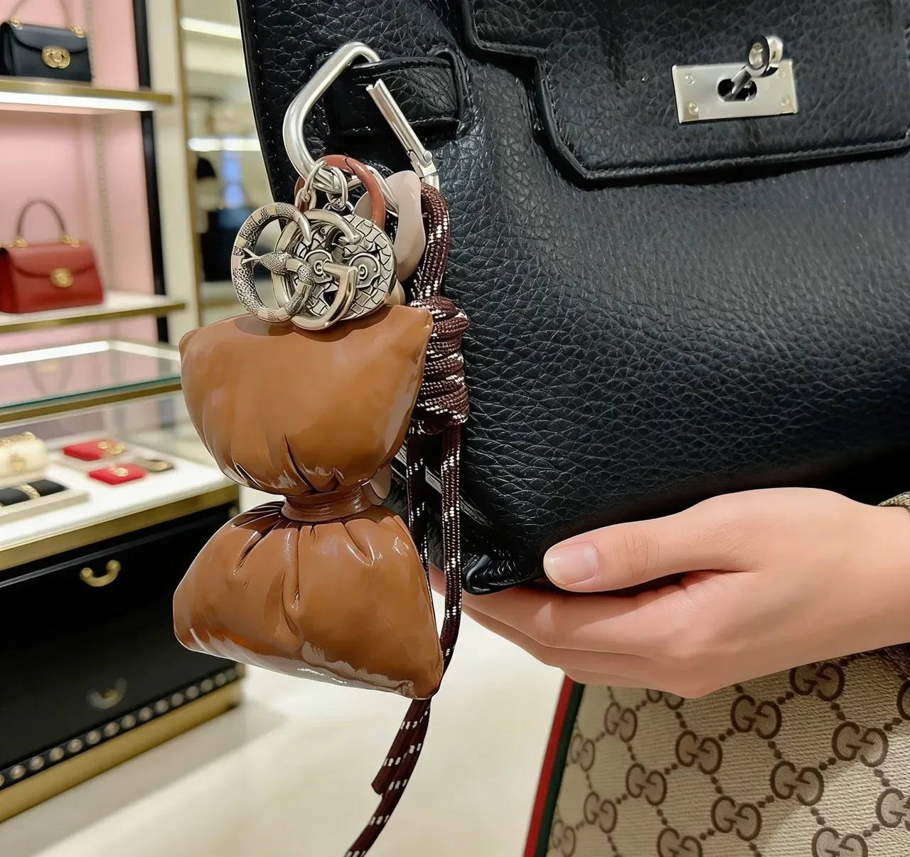 Gucci Brown Silver Snake-Motif Interlocking G Jewelry 4